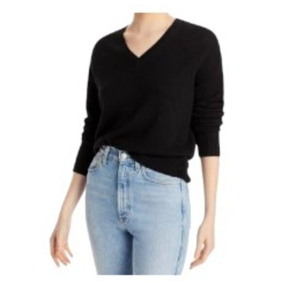 Theory Long Sleeve V-Neck Easy Pullover Feather Cashmere Sweater Size P NWT - Picture 1 of 1